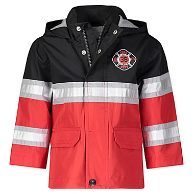 London Fog&reg; Fireman Hooded Rain Jacket in Red. View a larger version of this product image.