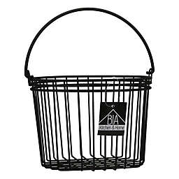 BIA Kitchen & Home® Wire 8" Round Fruit Basket with Handle in Black