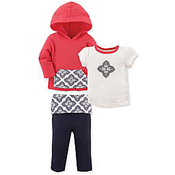 Yoga Sprout 3-Piece Clover Jacket, Tee Top, and Pant Set in Red/White