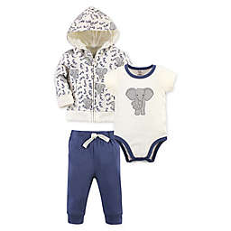 Touched by Nature® 3-Piece Elephant Organic Cotton Hoodie, Bodysuit, and Pant Set