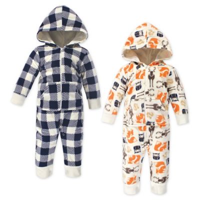 Hudson Fleece Coveralls and Union Suits Sugar and Spice 2-Pack Baby 