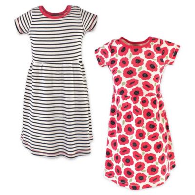 Touched by Nature Size 12Y 2-Pack Poppy Organic Cotton Dresses in Red