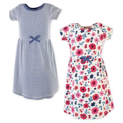 Touched by Nature 2-Pack Floral Organic Cotton Dresses in Blue