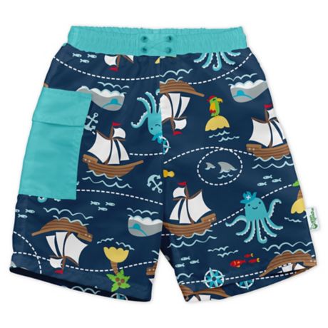 i play by green sprouts Boys' Trunks with Built-in Reusable Swim Diaper