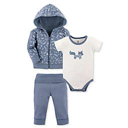 Yoga Sprout Fox Jacket, Bodysuit, and Pant Set in Blue