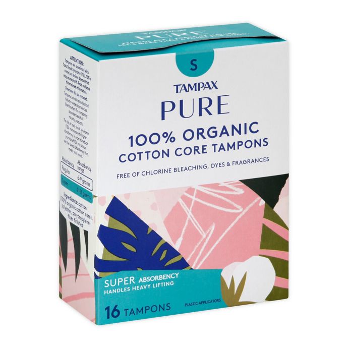 Tampax® Pure 16Count 100 Organic Cotton Core Super Absorbancy Tampons