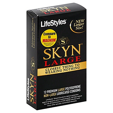 Lifestyles&reg; Skyn&reg; 12-Count Large Lubricated Non-Latex Condoms. View a larger version of this product image.