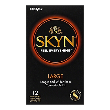 Lifestyles&reg; Skyn&reg; 12-Count Large Lubricated Non-Latex Condoms. View a larger version of this product image.