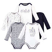 Touched by Nature Size 0-3M 5-Pack Constellations Long Sleeve Organic Cotton Bodysuits in White