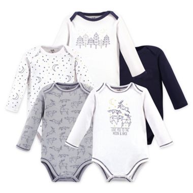 Touched by Nature 5-Pack Constellations Long Sleeve Organic Cotton Bodysuits in White. View a larger version of this product image.