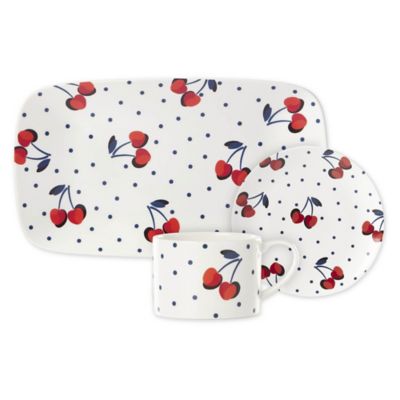 red polka dot dishes