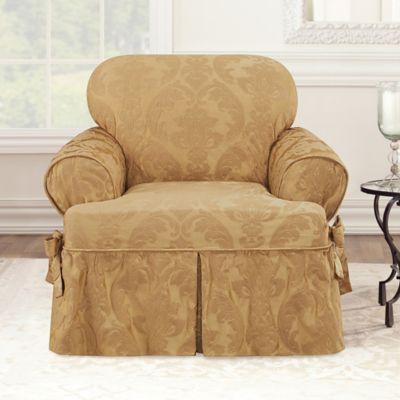 Matelasse Damask T Cushion Chair, Matelasse Damask Dining Room Chair Cover