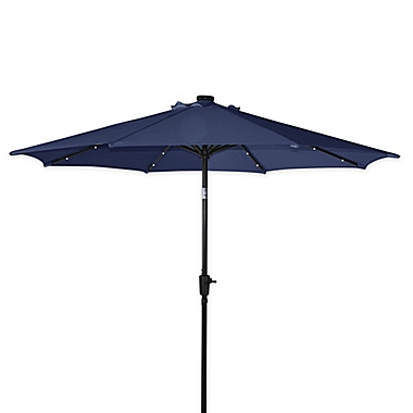 Destination Summer 9-Foot Aluminum Solar Umbrella in Navy. View a larger version of this product image.