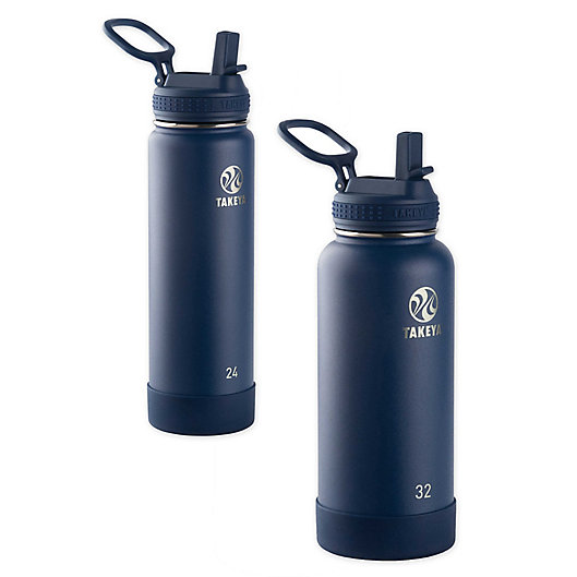 Alternate image 1 for Takeya® Actives Insulated Stainless Steel Water Bottle with Straw Lid