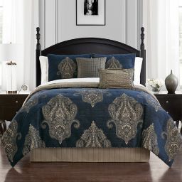 Navy Gold Comforter Set Bed Bath And Beyond Canada