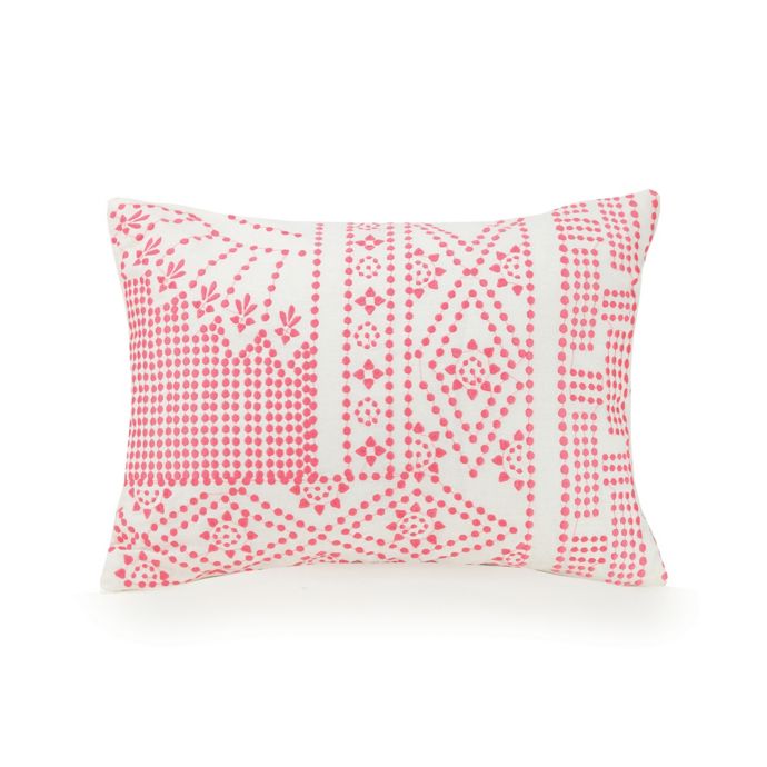 Vera Bradley Coral Floral Dotty Oblong Throw Pillow In Pink Bed