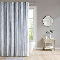 Lara Striped Shower Curtain in Blue
