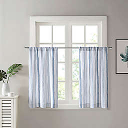 Lara 32-Inch Rod Pocket Window Curtain Panel Pair in Blue
