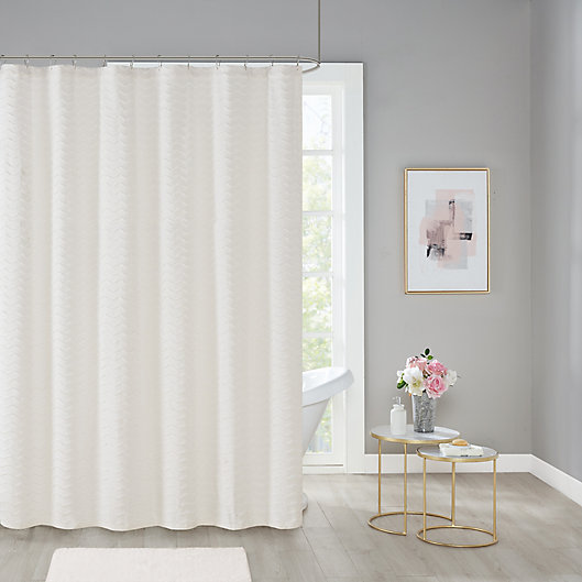 Wave Chenille 96 Inch X 72 Shower, Plain White Cotton Shower Curtain