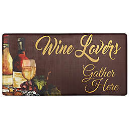 Nicole Miller Cook N Comfort Wine Lover 24" x 36" Anti-Fatigue Kitchen Mat in Red/Green