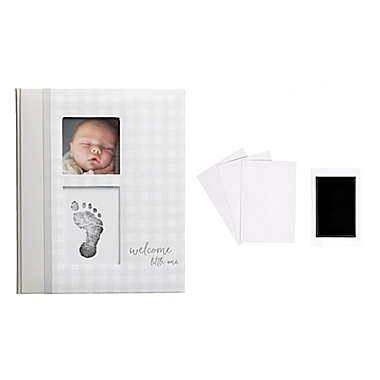 Pearhead&reg; Baby Memory Book and Clean-Touch Ink Pad in Gingham. View a larger version of this product image.