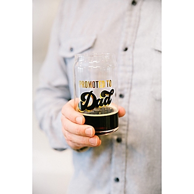 Pearhead&reg; &quot;Promoted to Dad&quot; Beer Glass in Black/Gold. View a larger version of this product image.