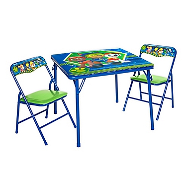 Blue-Green Nickelodeon Patrol Code Paw Activity Table Play Set with Two Chairs 