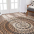 Alternate image 1 for Tribal Circular Hand Braided Round Area Rug in Tan/Black