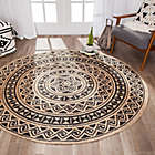 Alternate image 2 for Tribal Circular Hand Braided Round Area Rug in Tan/Black