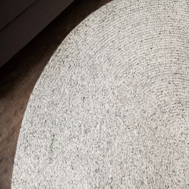 Cosmos Round Area Rug in Grey/Ivory. View a larger version of this product image.