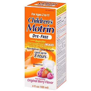 Motrin Children&#39;s 4 oz. Dye-Free Pain Reliever/Fever Reducer Liquid in Berry. View a larger version of this product image.