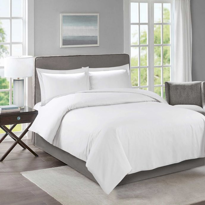 Cathay® Home Solid 3-Piece Duvet Cover Set | Bed Bath and Beyond Canada
