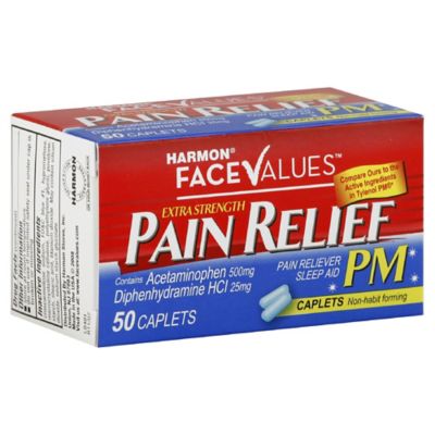 Harmon&reg; Face Values&trade; 50-Count Extra-Strength Pain Relief PM Caplets