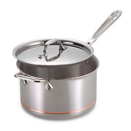 All-Clad Copper Core® 4 qt. Stainless Steel Covered Saucepan with Helper Handle