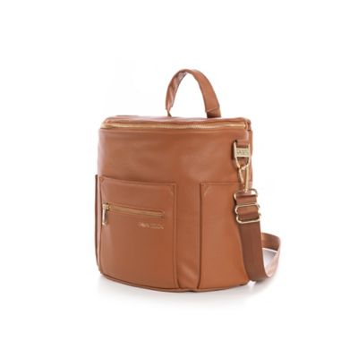 leather backpack diaper bag fawn