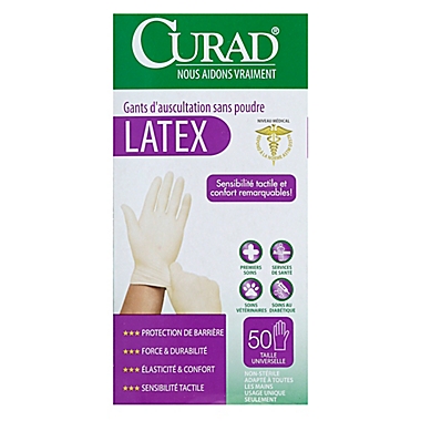 Curad&reg; 50-Count Latex Exam Gloves. View a larger version of this product image.