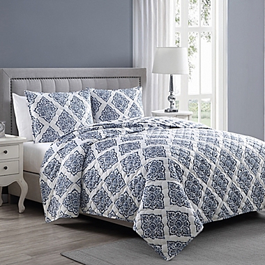 Therapedic&reg; 8 lb. Weighted 2-Piece Reversible Twin Quilt Set in Blue. View a larger version of this product image.