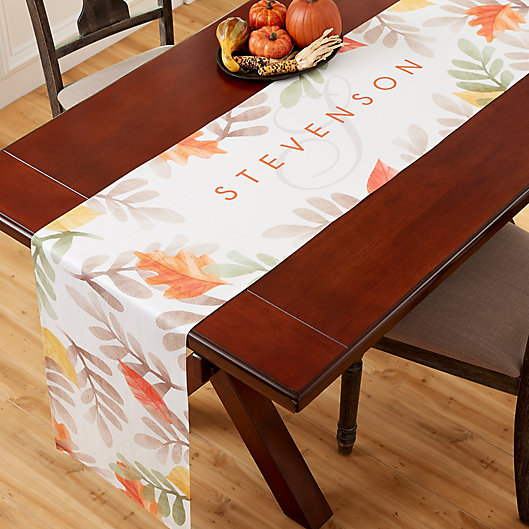 Alternate image 1 for Autumn Leaves Personalized Table Runner Collection