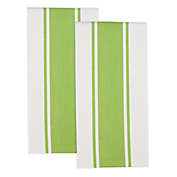M&Uuml;kitchen&reg; Classic Stripe 2-Piece Designer Towel Set in Green
