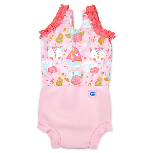 Alternate image 1 for Splash About Size 6-12M Happy Nappy Owl and Pussycat Swimsuit in Pink