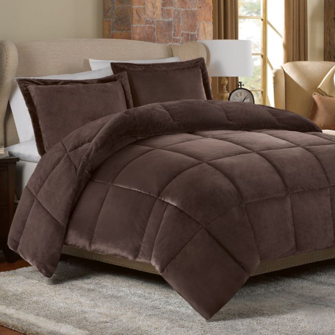 Mink Faux Fur Comforter Set In Chocolate Bed Bath Beyond