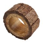 Alternate image 1 for Saro Lifestyle Wood Bark Napkin Ring in Brown (Set of 4)