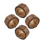 Alternate image 2 for Saro Lifestyle Wood Bark Napkin Ring in Brown (Set of 4)