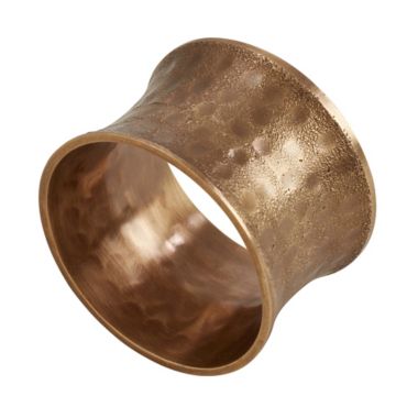 Saro Lifestyle Hammered Napkin Ring in Dark Gold (Set of 4). View a larger version of this product image.