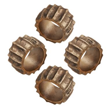 Saro Lifestyle Ribbed Napkin Rings (Set of 4). View a larger version of this product image.
