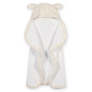 Just Born&reg; Cuddle Plush Hooded Towel in Ivory. View a larger version of this product image.