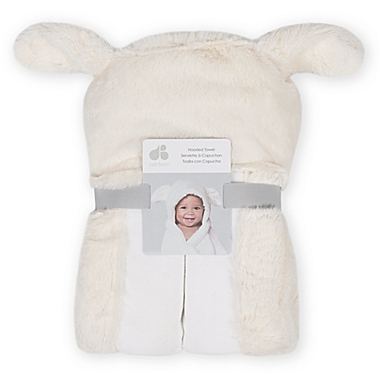 Just Born&reg; Cuddle Plush Hooded Towel in Ivory. View a larger version of this product image.