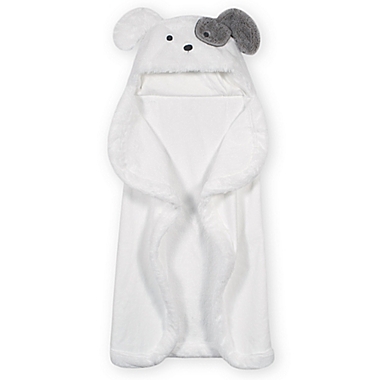 Gerber&reg; Just Born&reg; Puppy Hooded Towel in White. View a larger version of this product image.