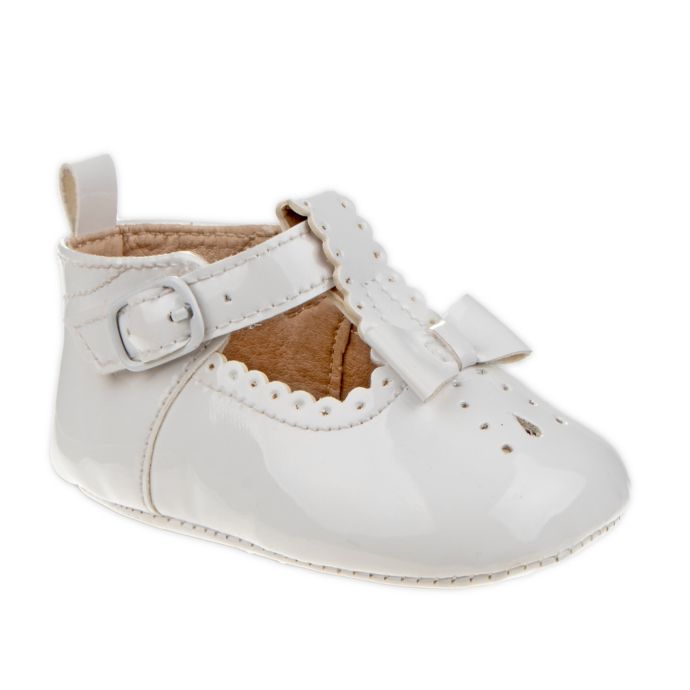 Laura Ashley T Strap And Bow Patent Leather Crib Shoe Buybuy Baby