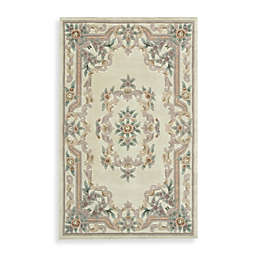 Rugs America New Aubusson 4-Foot x 6-Foot Rectangular Rug in Ivory